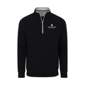 Johns Hopkins Heather Cloud Cotton Quarter Zip Pullover Black with Light Grey Trim