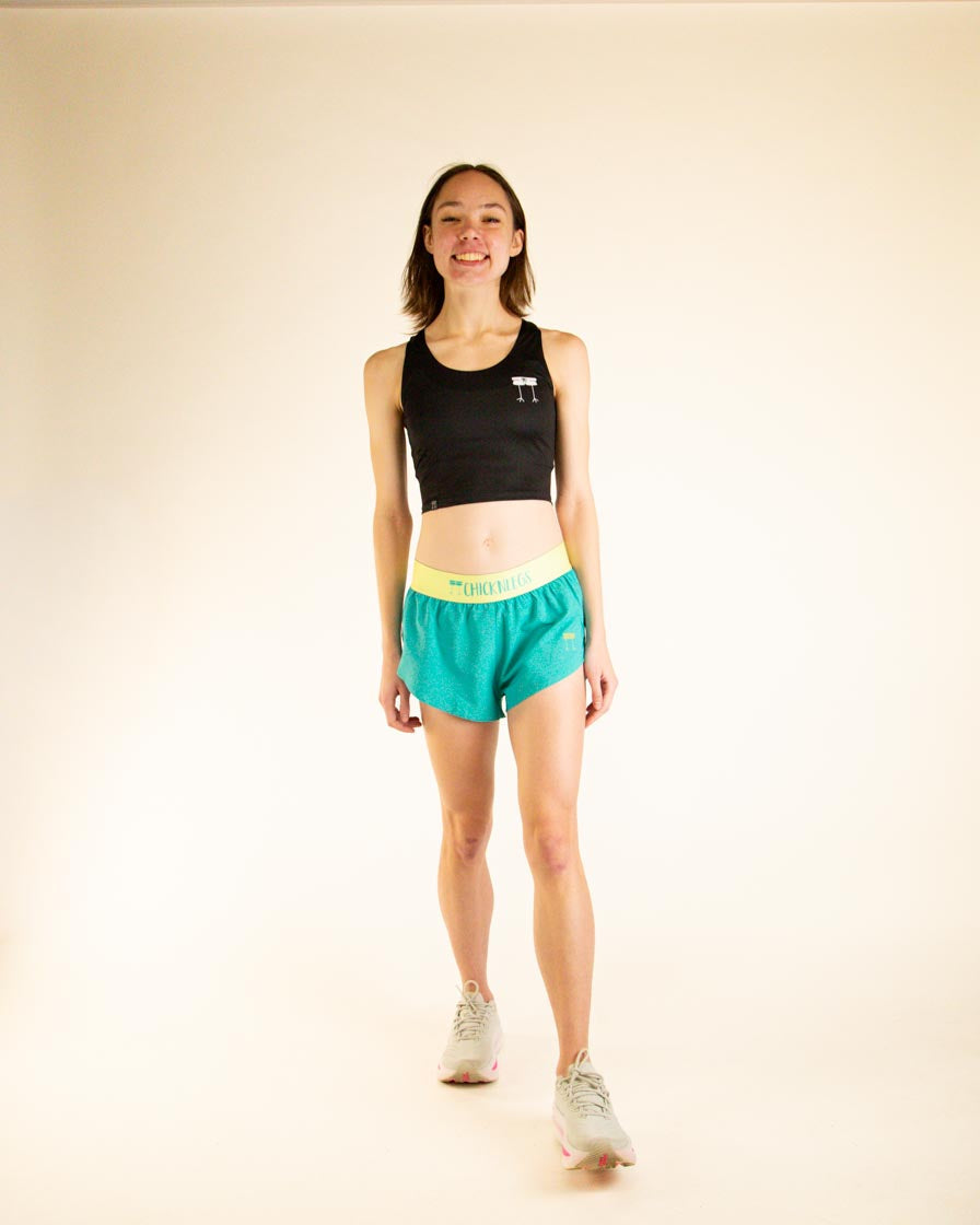 Women's Aqua–Limeade 1.5" Split Shorts