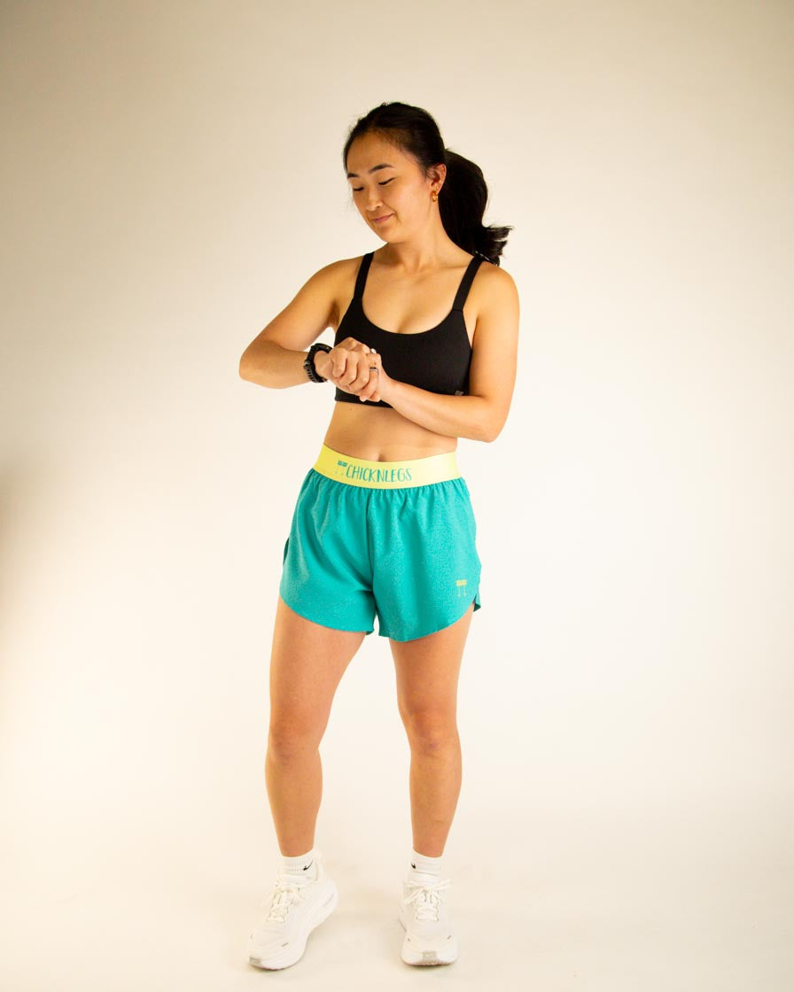 Women's Aqua–Limeade 4" Split Shorts